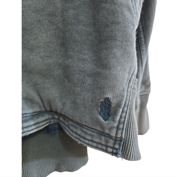 Free People Movement All Your Love Hoodie Medium Blue Teal Oversized Jacket - Picture 3 of 9
